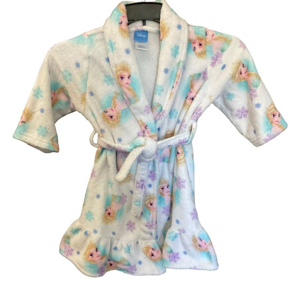 Disney Frozen Kids Pajama Robe - White and Blue